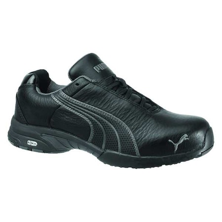 Women's Athletic Shoe, Steel Toe, Leather Upper, Rubber Outsole, Lace Up, Black/Gray, 7 1/2 C