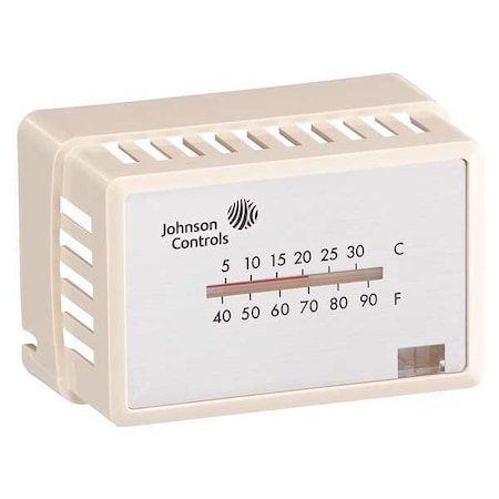 Pneumatic Thermostat Cover, Beige, Mounting Style: Horizontal, Thermometer, Single Window