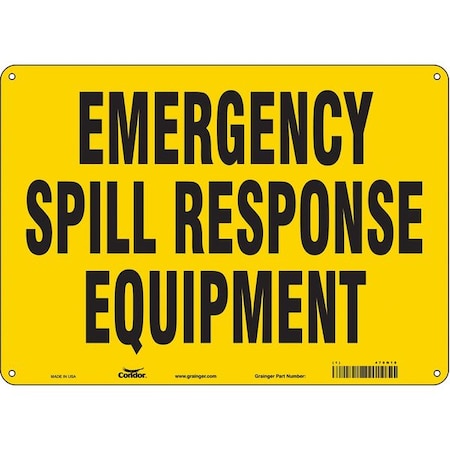Emergency Spill Response Equipment, 14 in W x 10 in H, Horizontal Rectangle, Aluminum, 470N18