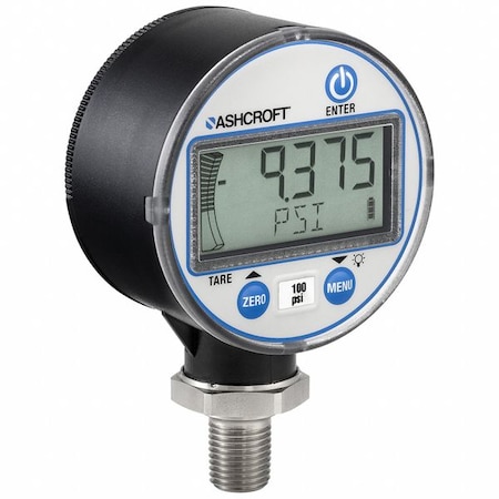 Industrial Pressure Gauge, 2 1/2 in Dial, 1/4 in NPT, Lower Location