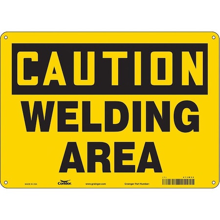 Safety Sign, 10 in Height, 14 in Width, Aluminum, Horizontal Rectangle, English, 473W25