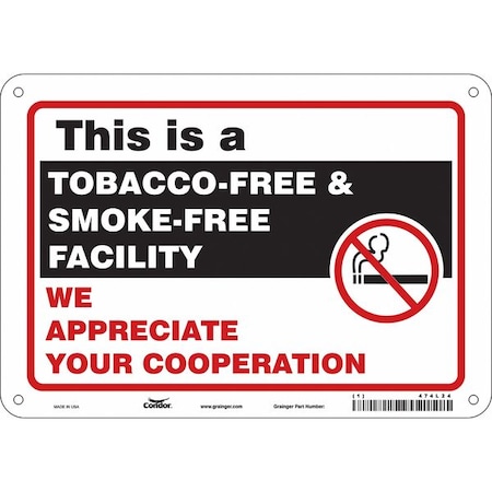 Safety Sign, 7" H, 10" W, Polyethylene, Vertical Rectangle, English, 474L24