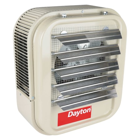 Fan Forced Electric Unit Heater, Wall & Ceiling, 1 or 3 Phase, 208VAC, 15kW, 21-3/4 in H, 19 in W
