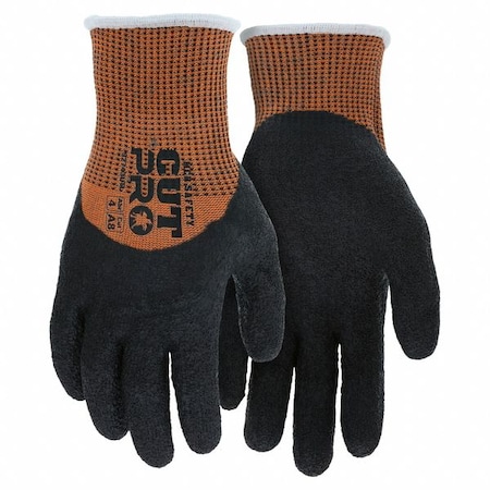 Coated Gloves, Latex, Crinkle, 4-Mar, 4 Abrasion Level, S (7) 1 PR