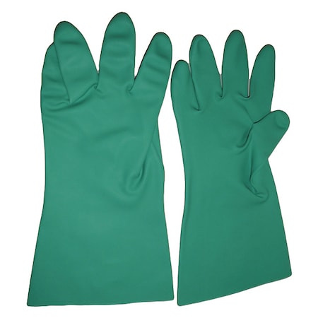 Chemical Resistant Gloves, Nitrile, 15 in L, 22 mil, Green, S, 1 PR