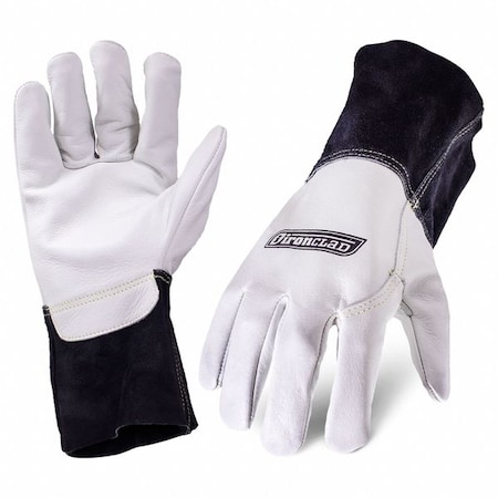 Welding Glove, Safety Cuff, Wing Thumb, Premium Leather, M, 1 PR