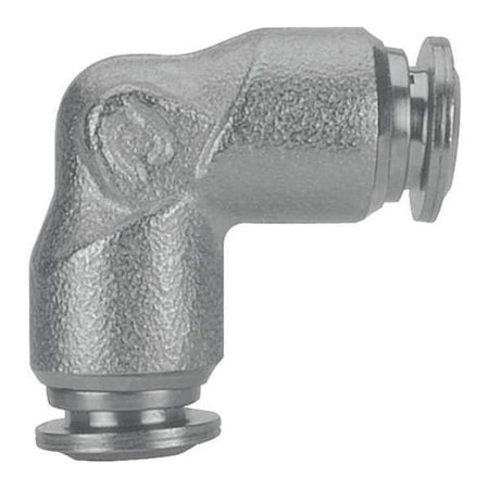 Push-Fit Elbow Fitting, Push-to-Connect x Push-to-Connect, 3/8 in Tube OD, Stainless Steel