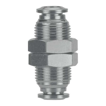 Push-Fit Adapter Fitting, Push-to-Connect x Push-to-Connect, 1/2 in Tube OD, Stainless Steel