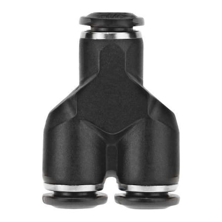 Push-Fit Wye Fitting, Push-to-Connect x Push-to-Connect x Push-to-Connect, 10mm Tube OD