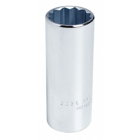 1/2 in Drive, 23mm Triple Square Metric Socket, 12 Points,  Steel, Chrome, 23 mm