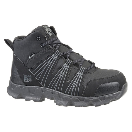 Men's Athletic High-Top Shoe, Synthetic Leather Upper, Polyurethane Outsole, Black, 8
