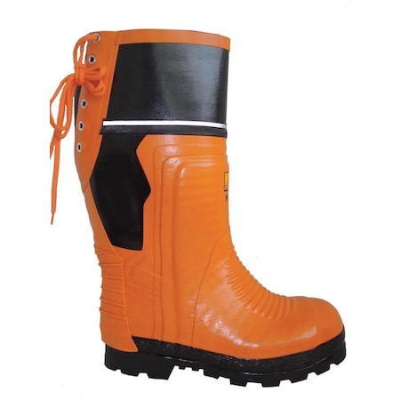 Unisex Viking(R) Class 2 Chainsaw Rubber Boots, Steel Toe, 16 Height, Orange/Black, 8