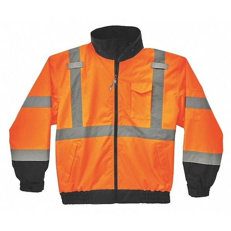 Hi-Vis 2-in-1 Bomber Jacket, Oxford Polyester, Class 3 Hi-Viz Orange, 5XL