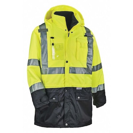 Hi-Vis Thermal Jacket Kit, 300D Oxford Polyester, Hi-Viz Lime, 3XL