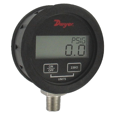 Digital Process Pressure Gauge, 0 to 200 psi psi, 3 in Dial, 1/4 in NPT, Bottom Location