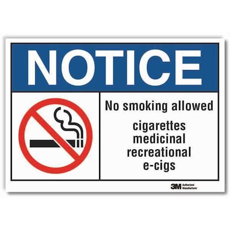 Notice Sign, 7" H, 10" W, Non-PVC Polymer, Vertical Rectangle, English, LCU5-0025-ED_10x7