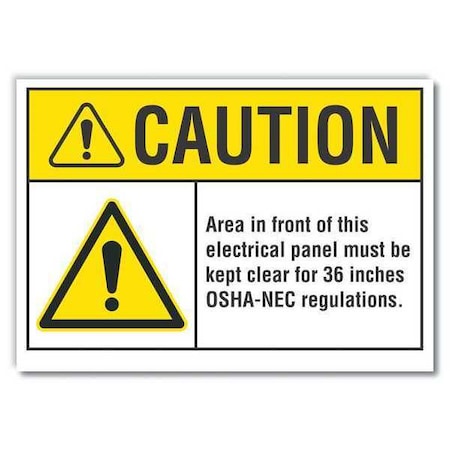 Caution Sign,10" W,7" H,0.004" Thickness, LCU3-0035-ED_10x7