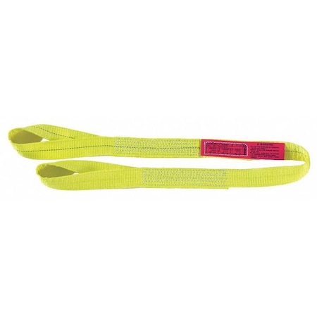 Web Sling, Type 4, 6 ft L, 1 in W, Polyester, Yellow