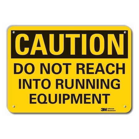 Caution Sign, 7 in Height, 10 in Width, Plastic, Vertical Rectangle, English