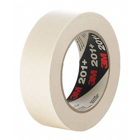 Masking Tape, 96 mm W x 55 m L, 4.4 mil Thick, Tan, Rubber Adhesive, 8 PK