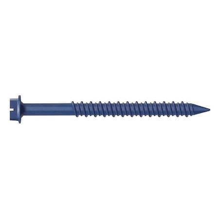 Conset Concrete Screw, 1/4" Dia., Hex, 3 3/4 in L, Steel Blue Ruspert, 25 PK