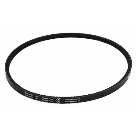 AX49 Cogged, Classical V-Belt, 51 in Outside Length, 1/2 in Top Width, 5/16" Thickness, 1 Ribs