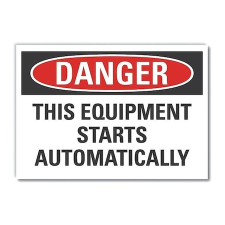 Danger Sign, 10 in Height, 14 in Width, Non-PVC Polymer, Horizontal Rectangle, English