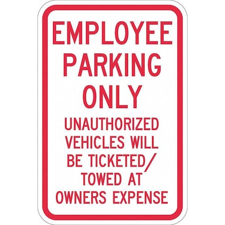 Employee Parking Sign,18" x 12, T1-1180-EG_12x18