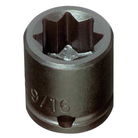 3/8 in Drive Impact Socket 5/16 in Size 8 pt Standard Depth, Black Oxide