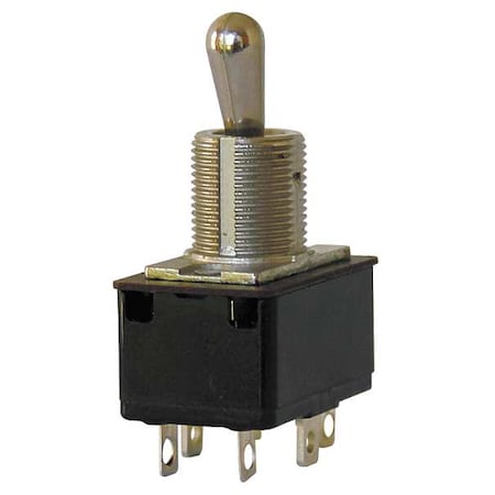 Toggle Switch, 3PST, 6 Connections, On/Off, 3/4 hp, 10A at 250V AC, 15A at 125V AC