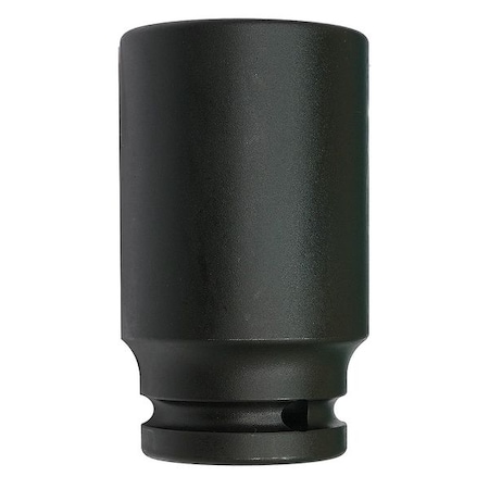 WESTWARD 3/4 in Drive Impact Socket, Deep Socket, Black Oxide, Steel,41 mm