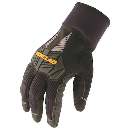 Cold Protection Gloves, Synthetic Leather Palm, Micro Fleece Lining, Black, M ( 8 )