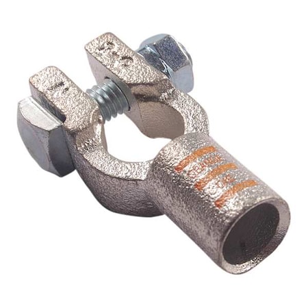 Straight Battery Terminal, 2/0 ga., Orange, Includes: 5/16 in Bolts