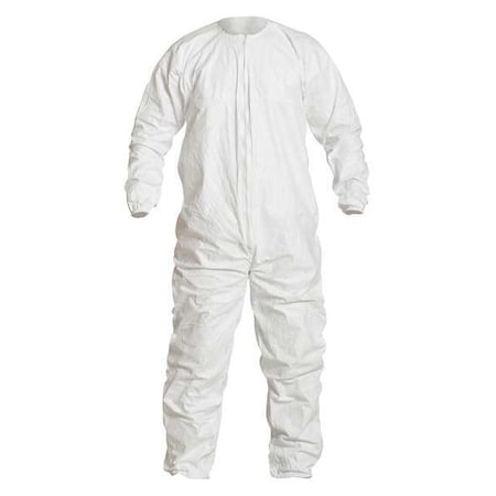 Bound Neck. Dolman Sleeve Design. Zipper Closure. White. LG