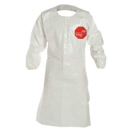 Apron, Saranex(TM) 23-P Film Laminated to High Density Polyethylene, White, 44", 3XL