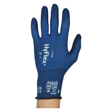 Coated Gloves, Foam Nitrile, Rough, Palm, 4 Abrasion Level, Blue, L (9) 1 PR