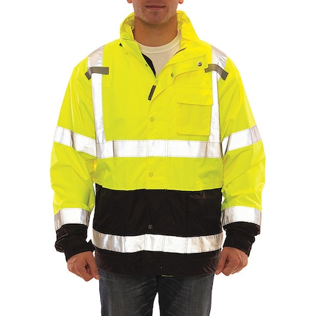 Men's Jacket, Polyurethane/Polyester, Green; Yellow, L