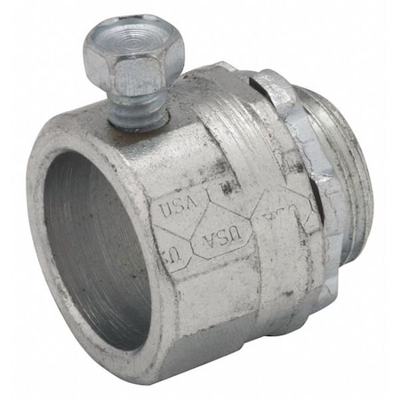 IMC/Rigid Grounding Connector, 1/2 in, Set Screw, Steel, Plain, Gray