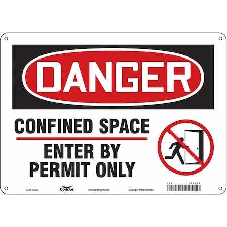 Safety Sign, 10 in Height, 14 in Width, Aluminum, Horizontal Rectangle, English, 465K16