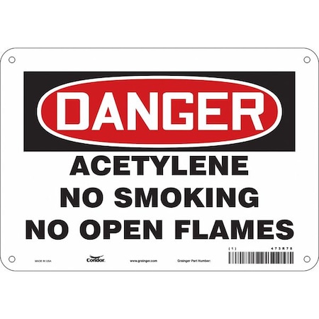 No Smoking Sign, 7" H, 10" W,  Vertical Rectangle, English, 473R78