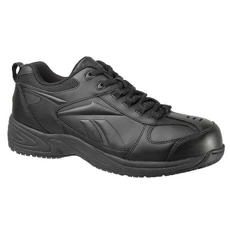 Women's Athletic Shoe, 8.5 W, Leather, Black