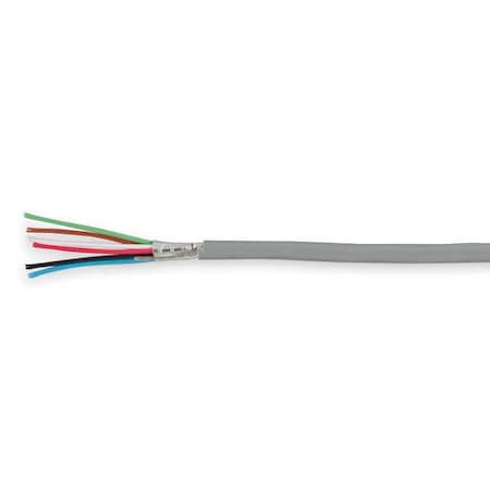Power Limited and Communication Cable, 6 C, Gray, PVC, 1000 ft.