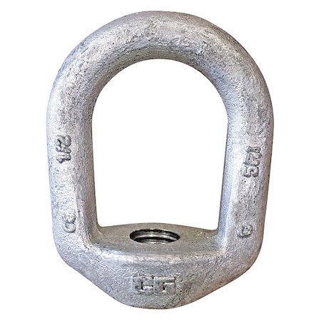 Oval Eye Nut, 3/8" Thread Size, 1/2 in Thread Lg, Steel, Hot Dipped Galvanized