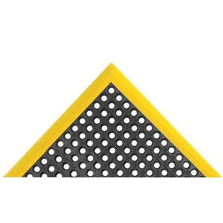 Antifatigue Mat, 40 in L x 40 in W, 7/8 in Thickness, Rubber, Mini-Diamond Studded Top, Black