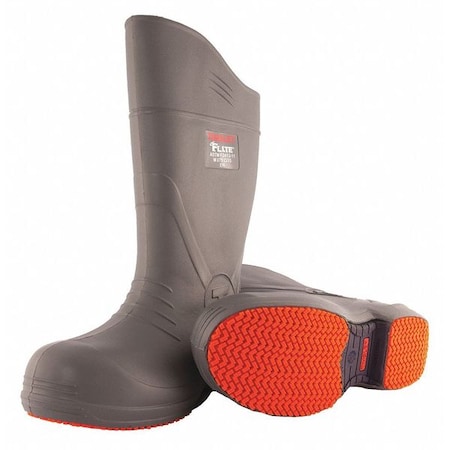 Men's Flite Tall Rubber Boots, Composite Toe, 15 in Height, Gray, 14