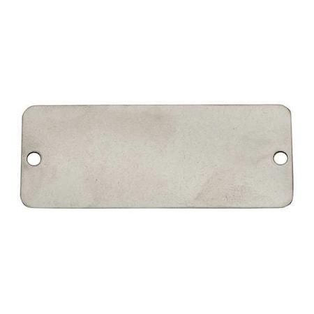 Blank Tag, Stainless Steel, 1 1/2 in H x 3 in W, Silver, Rectangle, 25 PK