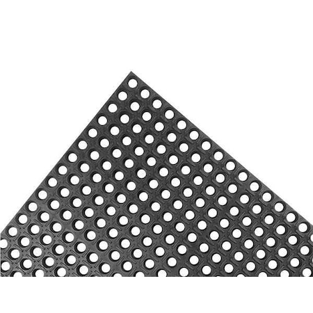 Antifatigue Mat, 3 ft L x 24 in W, 7/8 in Thickness, Rubber, Mini-Diamond Studded Top, Black