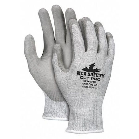 Cut-Resistant Coated Gloves, Cut Level A6 ,Polyurethane ,Smooth ,L 1 PR
