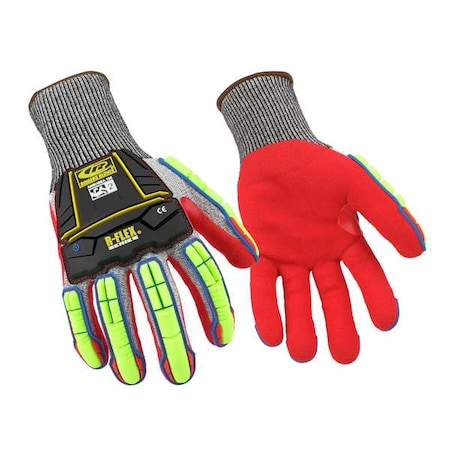 Hi-Vis Cut-Resistant Impact Coated Gloves, Cut Level A4 ,Nitrile ,Sandy ,XL 1 PR