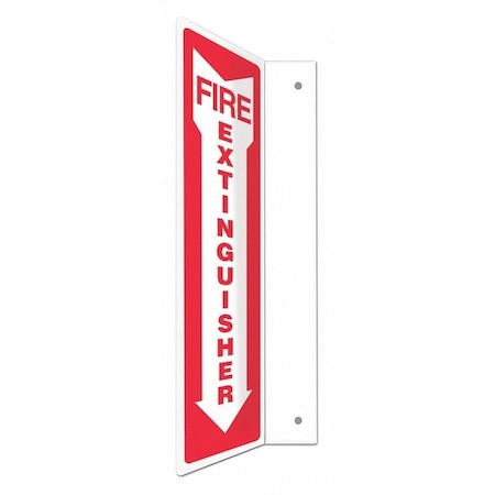 High Visibility Safety Sign, 18 in Height, 4 in Width, PETG, L-Shape Projection, English